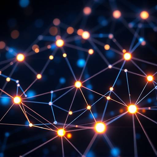 A visual representation of a blockchain network, highlighting the secure and transparent nature of the technology